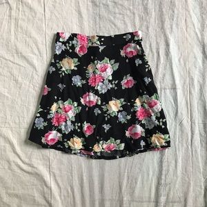 1990s Floral Skirt